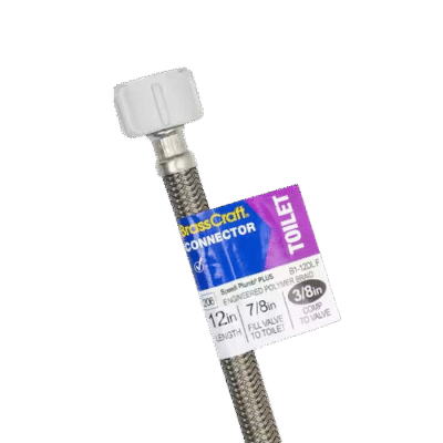 3/8 in. Compression x 7/8 in. Ballcock Nut x 12 in. Braided Polymer Toilet Supply Line