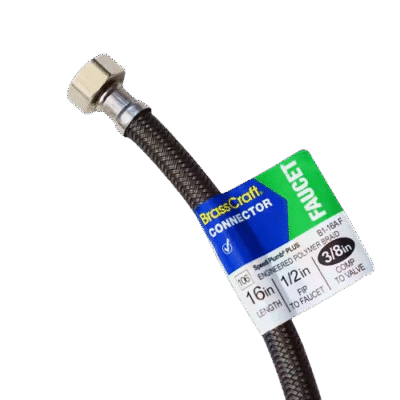 3/8 in. Compression x 1/2 in. FIP x 16 in. Braided Polymer Faucet Supply Line